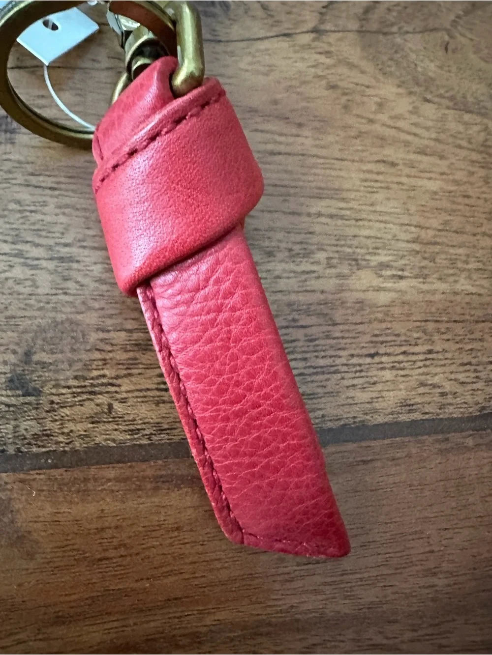 ☀️ New! MADEWELL Sydney Key Fob — Rosy Hibiscus Leather Keychain